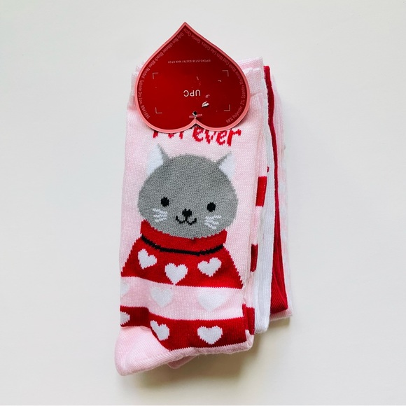 Other - Women's 4 Pairs Ankle Crew Sock Set, Pink, Red, White Socks - Size 9-11